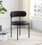 Beacon Boucle Fabric Dining Chair Set - Contemporary Design with Sturdy Iron Frame for Comfort