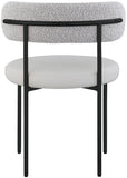 Beacon Boucle Fabric Dining Chair Set - Contemporary Design with Sturdy Iron Frame for Comfort