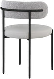 Beacon Boucle Fabric Dining Chair Set - Contemporary Design with Sturdy Iron Frame for Comfort