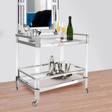 Stainless Steel and Acrylic Bar Cart