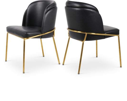 Jagger Contemporary Dining Chair Set of 2 with Soft Cushioning and Stylish Brushed Gold Legs