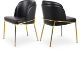Jagger Contemporary Dining Chair Set of 2 with Soft Cushioning and Stylish Brushed Gold Legs