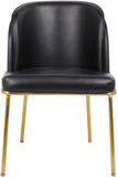 Jagger Contemporary Dining Chair Set of 2 with Soft Cushioning and Stylish Brushed Gold Legs