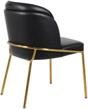Jagger Contemporary Dining Chair Set of 2 with Soft Cushioning and Stylish Brushed Gold Legs