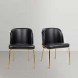 Jagger Contemporary Dining Chair Set of 2 with Soft Cushioning and Stylish Brushed Gold Legs