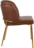 Jagger Contemporary Dining Chair Set of 2 with Soft Cushioning and Stylish Brushed Gold Legs