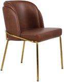 Jagger Contemporary Dining Chair Set of 2 with Soft Cushioning and Stylish Brushed Gold Legs