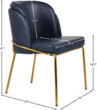 Jagger Contemporary Dining Chair Set of 2 with Soft Cushioning and Stylish Brushed Gold Legs