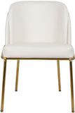 Jagger Contemporary Dining Chair Set of 2 with Soft Cushioning and Stylish Brushed Gold Legs