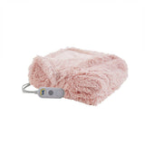Heated 50x60" Shaggy Faux Fur Electric Throw Blanket, Blush