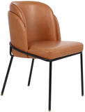 Jagger Contemporary Dining Chair Set of 2 with Soft Cushioning and Stylish Brushed Gold Legs