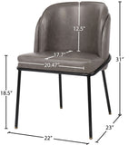 Jagger Contemporary Dining Chair Set of 2 with Soft Cushioning and Stylish Brushed Gold Legs