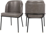 Jagger Contemporary Dining Chair Set of 2 with Soft Cushioning and Stylish Brushed Gold Legs