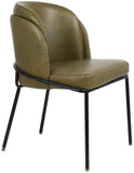Jagger Contemporary Dining Chair Set of 2 with Soft Cushioning and Stylish Brushed Gold Legs