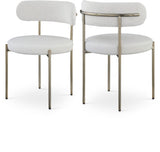 Beacon Boucle Fabric Dining Chair Set - Contemporary Design with Sturdy Iron Frame for Comfort