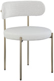 Beacon Boucle Fabric Dining Chair Set - Contemporary Design with Sturdy Iron Frame for Comfort