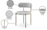 Beacon Boucle Fabric Dining Chair Set - Contemporary Design with Sturdy Iron Frame for Comfort