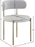 Beacon Boucle Fabric Dining Chair Set - Contemporary Design with Sturdy Iron Frame for Comfort