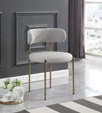 Beacon Boucle Fabric Dining Chair Set - Contemporary Design with Sturdy Iron Frame for Comfort