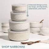 Kook Ceramic Nesting Bowls with Lids, Set of 4