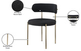 Beacon Boucle Fabric Dining Chair Set - Contemporary Design with Sturdy Iron Frame for Comfort