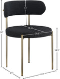 Beacon Boucle Fabric Dining Chair Set - Contemporary Design with Sturdy Iron Frame for Comfort