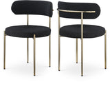 Beacon Boucle Fabric Dining Chair Set - Contemporary Design with Sturdy Iron Frame for Comfort