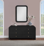 Artisto Contemporary Dresser with Rich Ash Veneer Finish and Versatile Handle Options for Storage