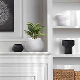 Faux Bois Tall Bowl in a White Washed Polyresin