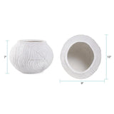 Faux Bois Round Bowl in a White Washed Polyresin