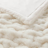 Soft Warm Ruched 50x60" Throw Blanket, Ivory