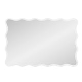 Maya Rectangular Waved Edge Mirror in Glossy White