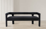 Athena Velvet Contemporary Bench - Luxurious Seating Solution for Modern Living Spaces, 66.5" Wide