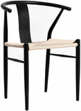 Beck Mid Century Dining Chair Set - Stylish Rope Fabric Seating with Sleek Metal Legs for Modern Homes