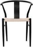 Beck Mid Century Dining Chair Set - Stylish Rope Fabric Seating with Sleek Metal Legs for Modern Homes