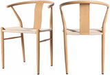 Beck Mid Century Dining Chair Set - Stylish Rope Fabric Seating with Sleek Metal Legs for Modern Homes