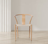 Beck Mid Century Dining Chair Set - Stylish Rope Fabric Seating with Sleek Metal Legs for Modern Homes