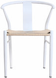 Beck Mid Century Dining Chair Set - Stylish Rope Fabric Seating with Sleek Metal Legs for Modern Homes