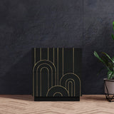 Turin Mid Century Night Stand with Elegant Brass Inlays and Ample Storage for Modern Bedrooms