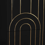 Turin Mid Century Night Stand with Elegant Brass Inlays and Ample Storage for Modern Bedrooms