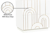 Turin Mid Century Night Stand with Elegant Brass Inlays and Ample Storage for Modern Bedrooms