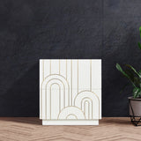 Turin Mid Century Night Stand with Elegant Brass Inlays and Ample Storage for Modern Bedrooms