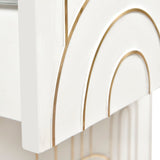 Turin Mid Century Night Stand with Elegant Brass Inlays and Ample Storage for Modern Bedrooms
