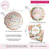 Pink Floral Baby Shower Onesie Tableware Set
