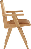 Abby Dining Arm Chair Set - Stylish Mid-Century Modern Design with Natural Wood and Cane Backrest