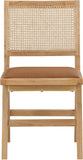 Abby Dining Side Chair Set of 2 - Stylish Mid-Century Design with Natural Wood and Cane Backrest
