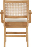 Abby Dining Arm Chair Set - Stylish Mid-Century Modern Design with Natural Wood and Cane Backrest