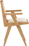Abby Dining Arm Chair Set - Stylish Mid-Century Modern Design with Natural Wood and Cane Backrest