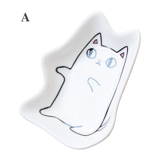 Japanese Cat Ceramic Tiny Plate Seasoning Dish