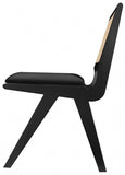 Abby Mid Century Dining Side Chair Set with Natural Cane Back and Solid Mango Wood Frame, Stylish Design